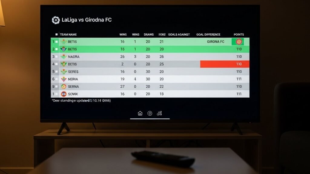 Posiciones de Betis vs Girona FC